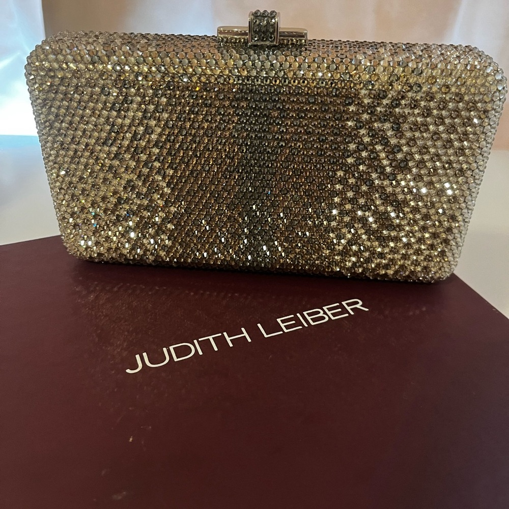 Judith Leiber Silver & Blue Crystal Clutch- NEW